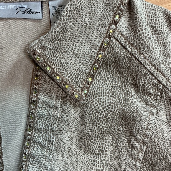 Chico's Platinum Detailed Sequined Blazer - Picture 12 of 12